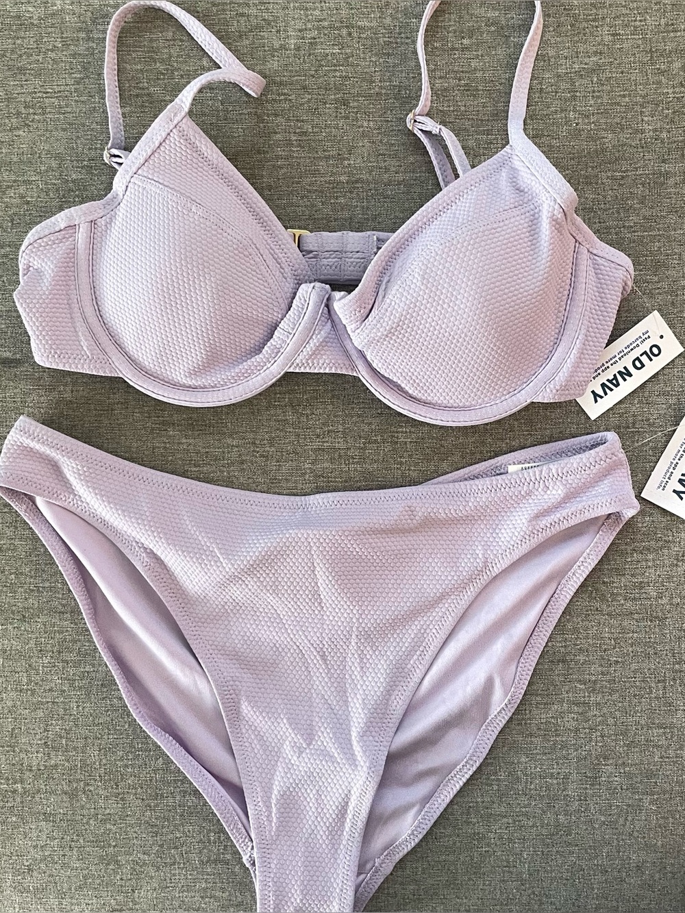 NWT Old Navy Lilac Textured Underwire Bikini Set